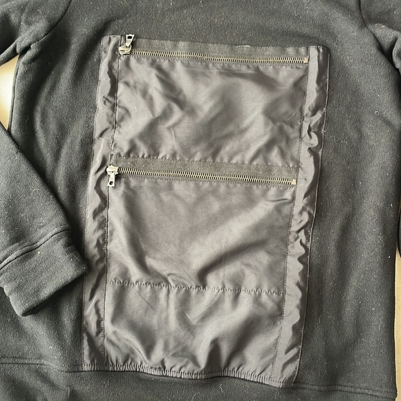 THEORY PULLOVER LIGHTWEIGHT BLACK SWEATSHIRT - Picture 2 of 8